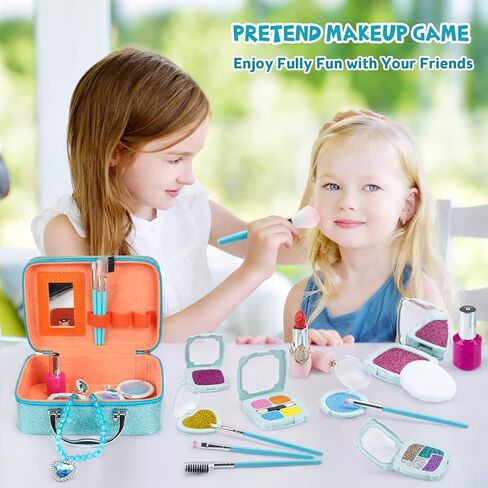 Kids Makeup Kit for Girls Real Washable Cosmetic 3+ Year Girl Birthday Gifts Pretend Play Toys for Girls 4-6, 6-8, 8-10 Non-Toxic in Kuwait