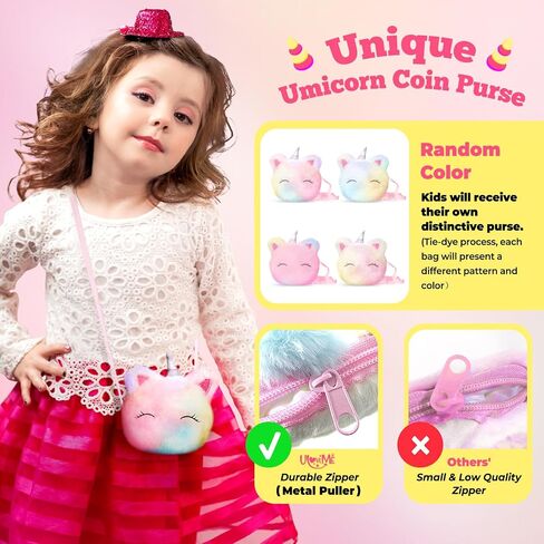 ULOVEME Kids Washable Makeup Kit for Girls 4-6 with Small Coin Purse(5.5x5.25in) - Real, Non Toxic Makeup for Little Girls - Umicorns Gifts for Girls (White Umicorn v2) in Saudi Arabia