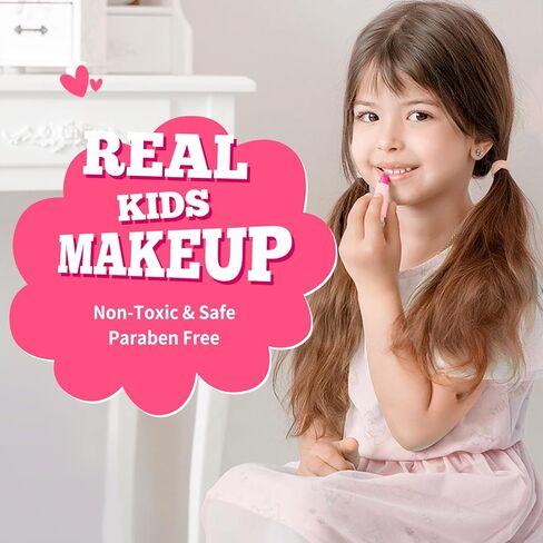 ULOVEME Kids Washable Makeup Kit for Girls 4-6 with Small Coin Purse(5.5x5.25in) - Real, Non Toxic Makeup for Little Girls - Umicorns Gifts for Girls (White Umicorn v2) in Saudi Arabia