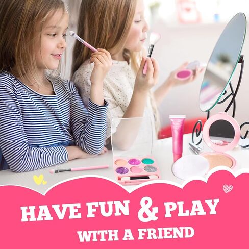 ULOVEME Kids Washable Makeup Kit for Girls 4-6 with Small Coin Purse(5.5x5.25in) - Real, Non Toxic Makeup for Little Girls - Umicorns Gifts for Girls (White Umicorn v2) in Saudi Arabia