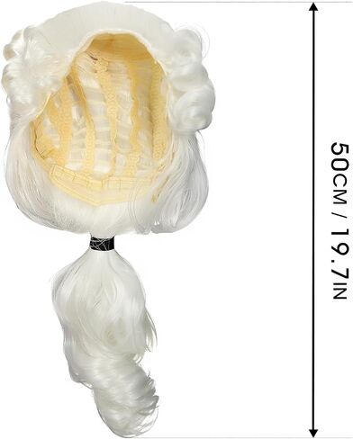 VZQI Colonial Wig Man Judge Wig George Washington Wig Halloween Costume Cosplay Gray Wig in Saudi Arabia