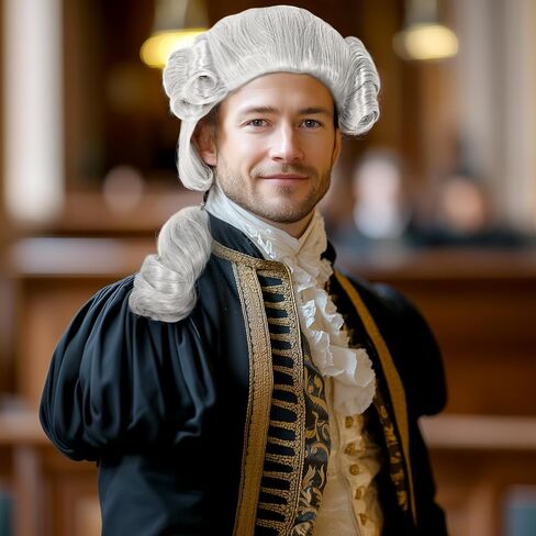 VZQI Colonial Wig Man Judge Wig George Washington Wig Halloween Costume Cosplay Gray Wig in Saudi Arabia