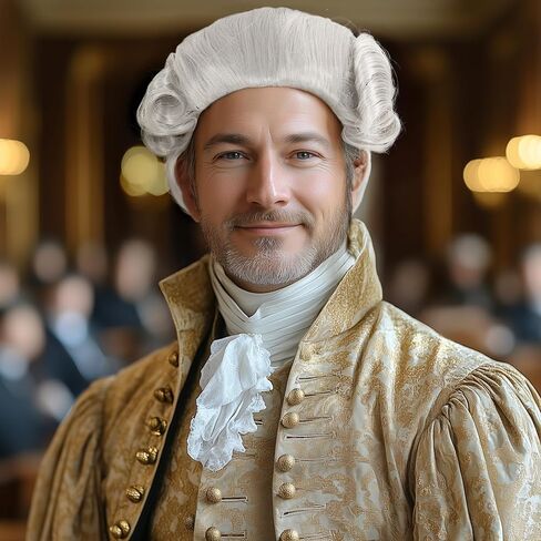VZQI Colonial Wig Man Judge Wig George Washington Wig Halloween Costume Cosplay Gray Wig in Saudi Arabia