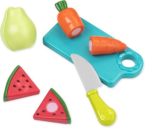 Battat Play Food for Toddlers with Farmers Market Basket and Chopping Board, Toy Food for Kids Kitchen and Pretend Play for Ages 3+ (37 Pcs) in Saudi Arabia