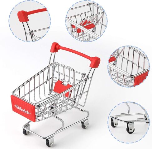 Shindel Mini Shopping Cart, Shopping Store Mini Toys Supermarket Handcart Shopping Cart Model, Desk Storage Toys Holder, Party Doll House Store Cosplay Game in Saudi Arabia