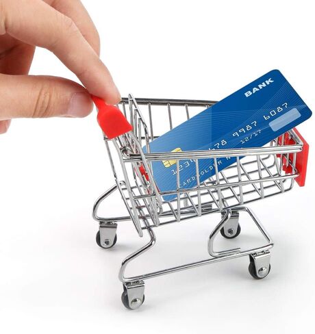Shindel Mini Shopping Cart, Shopping Store Mini Toys Supermarket Handcart Shopping Cart Model, Desk Storage Toys Holder, Party Doll House Store Cosplay Game in Saudi Arabia