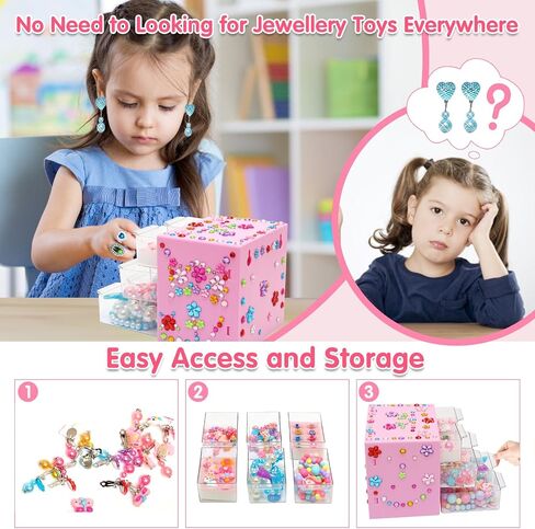 Toys for Girls Jewelry,37PCS Princess Toddler Girl Toys Age 6-8 for Pretend Play & Dress Up, Adjustable Ring Clip on Earrings Kids Toys for 3 4 5 6 7 8 9 Year Old Girls Christmas Birthday Gifts Ideas in Kuwait