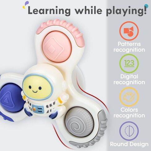 ALASOU 3PCS Pop Suction Cup Spinner Toys for 1 Year Old Boy Girl|Novelty Spinning Tops Toddler Toys Age 1-2|Sensory Baby Bath Toys for Toddlers 1-3|12 18 Months Boy Birthday Gift for Infant in Kuwait