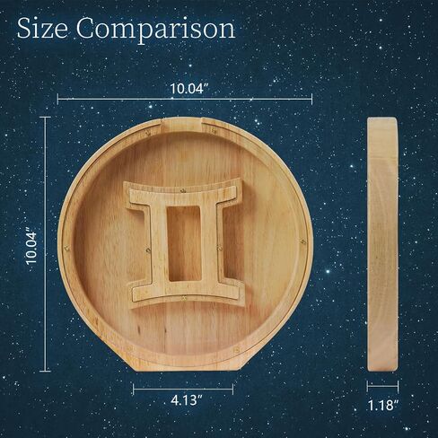 WOOD CITY Wooden Horoscope Piggy Bank for Kids Boys Girls, 10" Large Personalized Bills and Coins Bank Money Box for Toddlers, Creative Birthday Gift for Real-Money, Home Decorations (Virgo) in Saudi Arabia