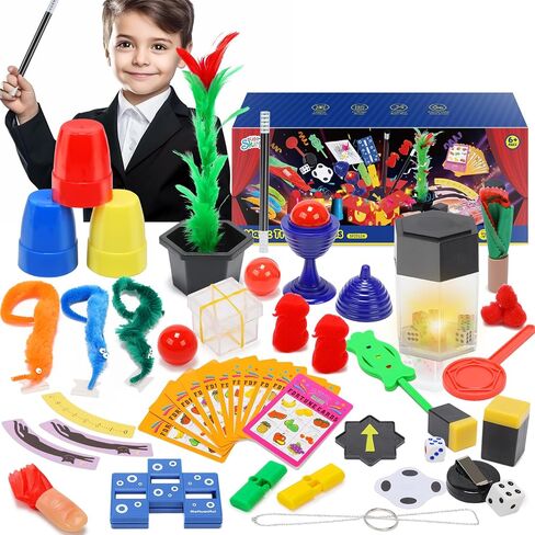 Magic Kit-Magic Tricks for Kids Ages 6-8,75+ Magic Kit for Kids 8-12 with Flattern The Dice,Acacia Rabbit, for Kids Boys Girls in Saudi Arabia