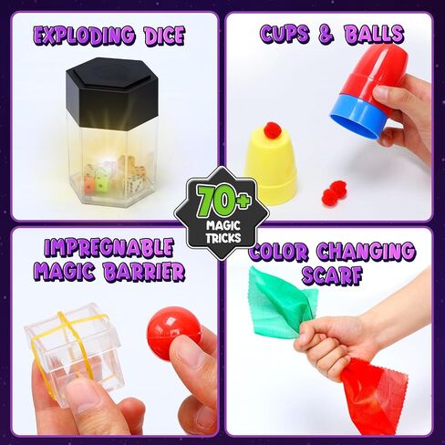 Magic Kit-Magic Tricks for Kids Ages 6-8,75+ Magic Kit for Kids 8-12 with Flattern The Dice,Acacia Rabbit, for Kids Boys Girls in Saudi Arabia