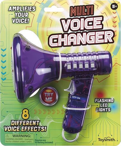 Toysmith Tech Gear Multi Voice Changer – Amplifies Voice with 8 Fun Effects, Fun Toy or Gift for Kids Ages 5+- Christmas Gifts, Stocking Stuffer, 6.5", Colors May Vary in Kuwait