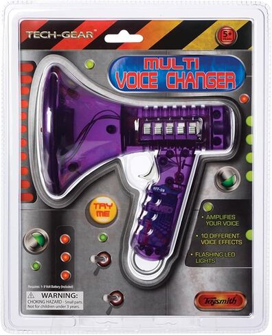 Toysmith Tech Gear Multi Voice Changer – Amplifies Voice with 8 Fun Effects, Fun Toy or Gift for Kids Ages 5+- Christmas Gifts, Stocking Stuffer, 6.5", Colors May Vary in Kuwait
