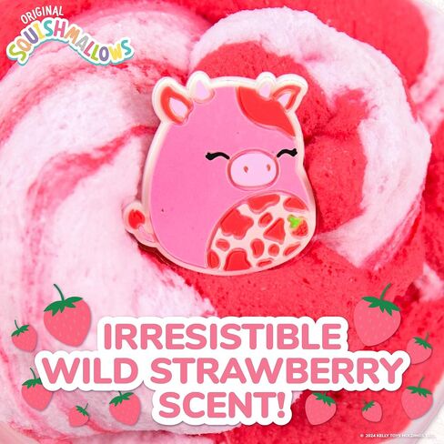 Original Squishmallows Calynda The Cow Premium Cloud Slime, 8 oz. Fluffy Slime, Strawberry Scented, 3 Fun Slime Add Ins, Pre-Made Slime for Kids, Great 6 Year Old Toys, Super Soft Sludge Toy in Saudi Arabia