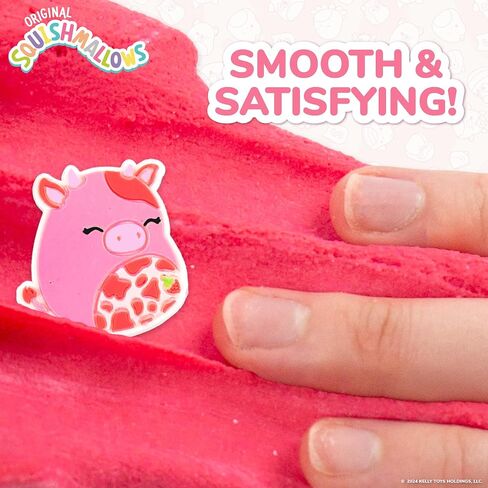 Original Squishmallows Calynda The Cow Premium Cloud Slime, 8 oz. Fluffy Slime, Strawberry Scented, 3 Fun Slime Add Ins, Pre-Made Slime for Kids, Great 6 Year Old Toys, Super Soft Sludge Toy in Saudi Arabia