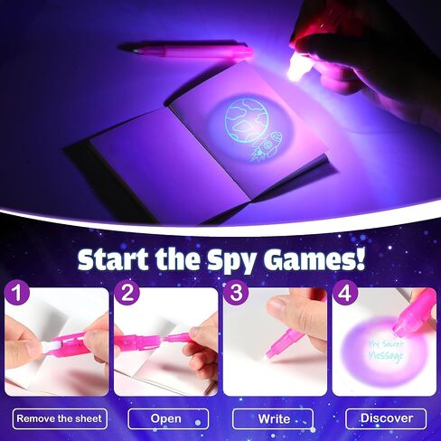 Joycover Invisible Ink Pen with UV Light for Kids, 28PCS Spy Pen Party Favors for Kids 4-8 8-12, Birthday Party Supplies Classroom School Goody Bag Stuffers for Boys Girls in Kuwait