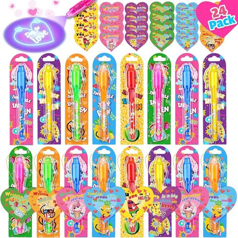 Joycover Invisible Ink Pen with UV Light for Kids, 28PCS Spy Pen Party Favors for Kids 4-8 8-12, Birthday Party Supplies Classroom School Goody Bag Stuffers for Boys Girls in Kuwait