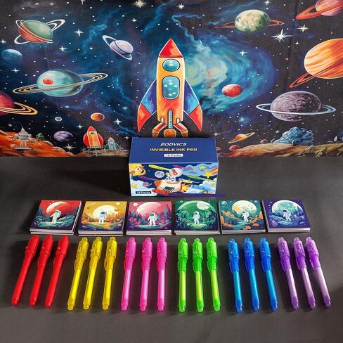 Invisible Ink Pen with Light, 6 Pcs Magic Spy Pen for Secret Message, Birthday Party, and Kids Halloween Goodies Bags Toy in Saudi Arabia