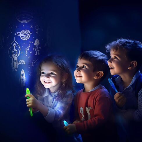 Invisible Ink Pen with Light, 6 Pcs Magic Spy Pen for Secret Message, Birthday Party, and Kids Halloween Goodies Bags Toy in Saudi Arabia