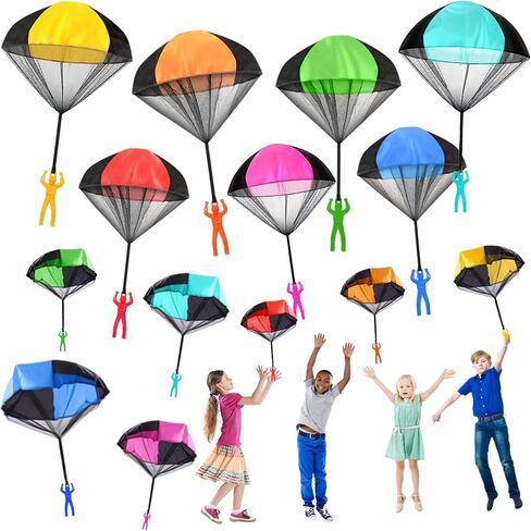 لعبة Juuxncgv 10 Pack Parachute Toy ، تشابك مجانًا للمظلة لعبة ، في الهواء الطلق ، قم بإلقاء ألعاب الطيران للأطفال ، والهدايا (5 ألوان) in Saudi Arabia