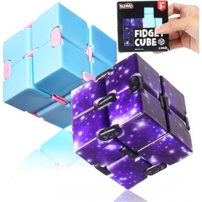 لعبة Bunmo Infinity Cube Toy - تحفيز وإشراك لعبة تململ - Teen Boy Toys - تململات للبالغين - ألعاب السفر - هدايا للأولاد في سن المراهقة - أفكار هدايا صبي يبلغ من العمر 10 سنوات - 2 حزمة البلاستيك