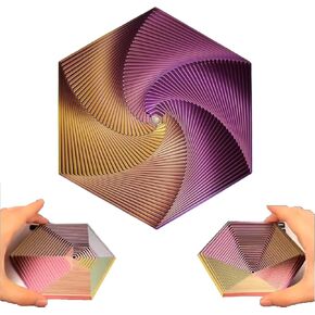 Fractal Fidget Hexagon,2024 New Hexagon Spiral Toy,3D Printing Hexagon Cube Fidget Gear Toy, Perfect for Stress and Anxiety Fidget Toy,for Sensory Needs and Autism Too (Colorful C)