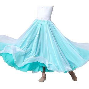 Kids Girls Chiffon Long Skirt two two two belly belly flamenco الرقص الحديثة قاعة الرقص الخصر المرن in Kuwait