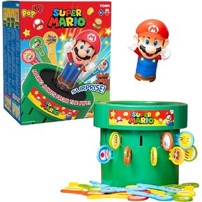 TOMY Pop Up Super Mario Family and Preschool Kids Board Game, 2-4 Players, Suitable for Boys & Girls Ages 4+ in Kuwait