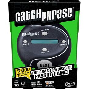 Hasbro Gaming Catch Phrase Electronic Game | Fun Active Handheld Party Games for Adults, Teens, and Kids | Ages 12+ | 4 or More Players, 2 Teams | Portable Family Travel Games
