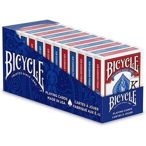 Bicycle Playing Cards, Jumbo Index, 12 Pack,Red & Blue