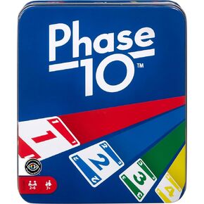 Mattel Games Phase 10 Card Game for Families, Adults & Kids, Challenging & Exciting Rummy-Style Play with Storage Tin (Amazon Exclusive)