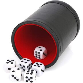 شعرت كأس النرد المحترف المبطن - مع 6 درجات هادئة للعبة Yahtzee