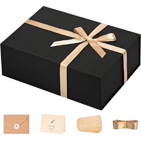 LIFELUM Gift Box 13 x 10 x 5 inch Large Gift Boxes with Magnetic Lids Birthday Box for Gifts Contains Card, Ribbon, Shredded Paper Filler Mother's Day Gift Packging (1 Pcs)