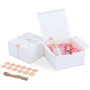 YUEFANBOX White Paper Gift Boxes with Lids 8×8×4 lnches,12Pack, for Gift Packaging, Bridesmaid Proposal Box, Birthday Party Favor Box, Christmas Gift Boxes, Easy Assemble Gift Boxes Bulk