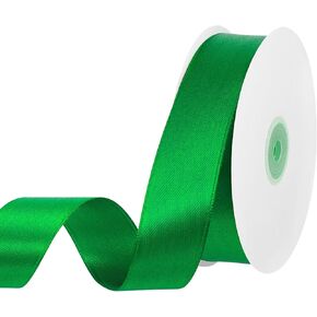 Double Faced Black Ribbon 1 Inch 30 Yards Satin Craft Ribbon for Gift Wrapping Flower Bouquet Bow Making Party Graduate Easter Mother's Day Decorations