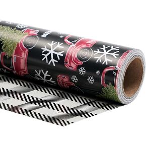 Ulmasinn Kraft Birthday Wrapping Paper Roll - 17 Inches X 33 Feet - for Boys Girls Kids Retro Classic Racing Sports Car Pattern Great for Birthday, Party, Anniversary
