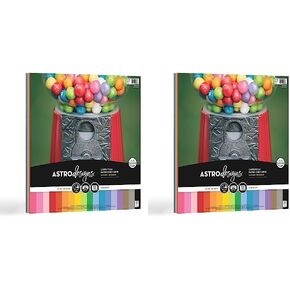 Astrodesigns/Creative Collection Starter Kit Cardstock, 12" x 12", 65 lb/176 gsm 18-Color Assortment, 72 Sheets (46408-03)