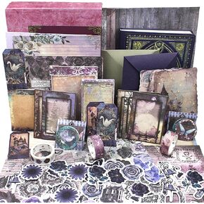 Diuhofart Ultimate Vintage Scrapbook Supplies, Junk Journal Kit - A6 Retro Notebook, Aesthetic Stationery Supplies, Craft Gift Set for Women, Perfect for Journaling, Scrapbooking