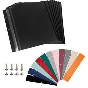 Spbapr Large Photo Album Self Adhesive Linen Cover Magnetic Scrapbook Album DIY Scrap Book 40 Black Sticky Pages for 3x5 4x6 5x7 8x10 Pictures with A Metal Pen
