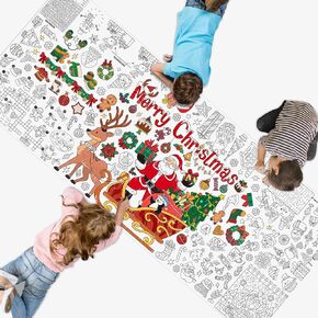 Giant Coloring Poster, Large Plant Coloring Activity Paper 75" x 31" Jumbo Size Versatile Paper DIY Painting Drawing Banner/Tablecloth for School Group Family Art Craft Activities Decoration