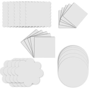 Jovial & Joyful Spin and Spiral Art Paper Refill Pack - Set of 25 Cardboard Pieces in 5 Unique Shapes, 5 Pieces Each, Spin Art Paper