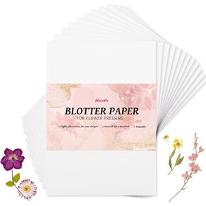 Aboofx 20 sheets Blotting Paper for Flower Press, Large A4 Highly Absorbent and Reusable Blotter Paper for Flower Press Herbarium Paper Craft 8.26 x 11.8 inch Blotter Paper Sheets