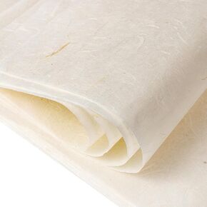 60 Sheets Mulberry Paper Rice Paper Handmade Decoupage Paper Rice Paper for Writing Drawing Scrapbooking and DIY Art Craft （Cream）