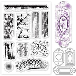 Circle Dot Track Background Clear Stamps, Spilled Ink and Coffee Stains Stamps and Dies for Card Making, Carbon Steel Stencils Template for DIY Scrapbooking Craft Decor, Gift for Friends