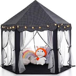 Monobeach Princess Tent Girls Large Playhouse Kids Castle Play Tent with Star Lights Toy for Children Indoor and Outdoor Games, 55'' x 53'' (DxH)