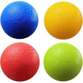 AppleRound Pack of 4 Toy Sports Balls with 1 Pump for Toddlers and Kids: 5-Inch Basketball, 5-Inch Soccer Ball, 5-Inch Playground Ball, 6.5-Inch Football (Mixed Bundle)