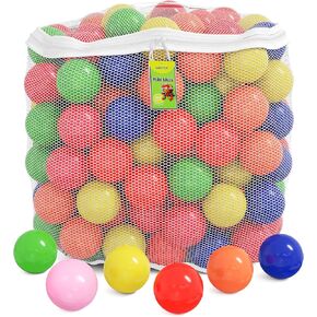 Click N' Play Plastic Balls for Ball Pit, Phthalate & BPA Free, Crush Proof Play Balls for Ball Pit, Pit Balls in Assorted Colors in Reusable and Durable Storage Mesh Bag with Zipper | 200, 1000 count in Kuwait