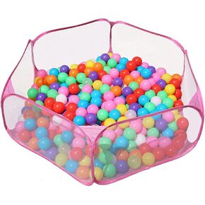 Portable Cute Blue Hexagon Children Ball Pit, Indoor and Outdoor Easy Folding Ball Play Pool Kids Toy Play Tent with Carry Tote, Balls Not Included