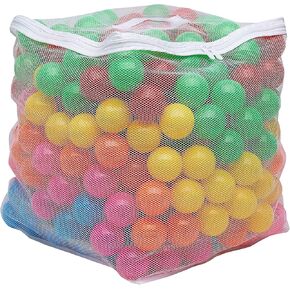 Amazon Basics BPA Free Crush-Proof Plastic Ball, Pit Balls with Storage Bag, Toddlers Kids 12+ Months, Pack of 400 Balls, 6 Pastel Colors