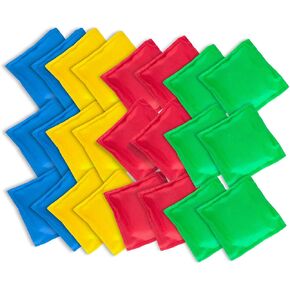 Super Z Outlet Nylon Cornhole Bean Bags Toy Set Sack Hand Toss Games Weights for Kids (5" x 5" Assorted Colors)